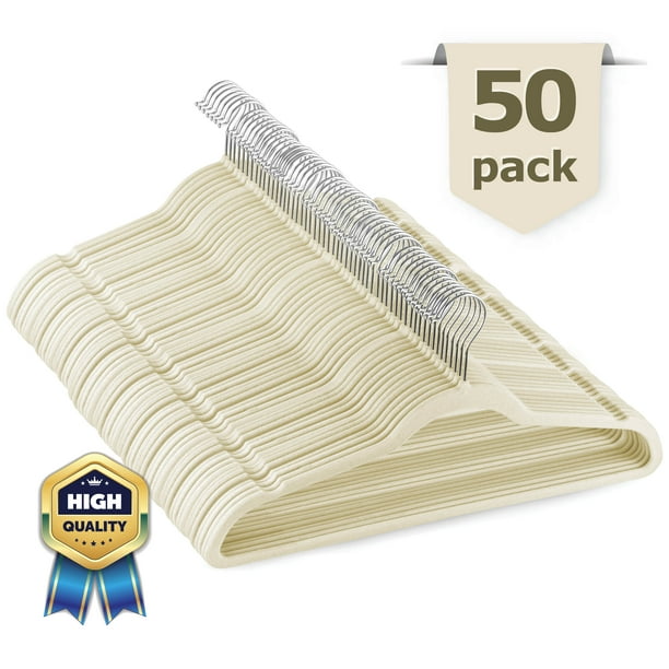 Non-Slip Velvet Hangers Ultra Thin Space Saving 360° Swivel Hook 50 pack